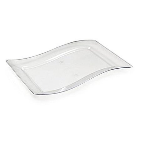 FINELINE SETTINGS Fineline Settings 1410-CL Clear Rectangle Dinner Plate - Pack of 120 1410-CL
